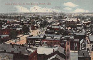 Newark Ohio Looking West from Trust Building Vintage Postcard JI657360