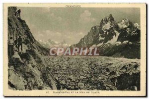 Old Postcard Chamonix No Bad And Sea Ice