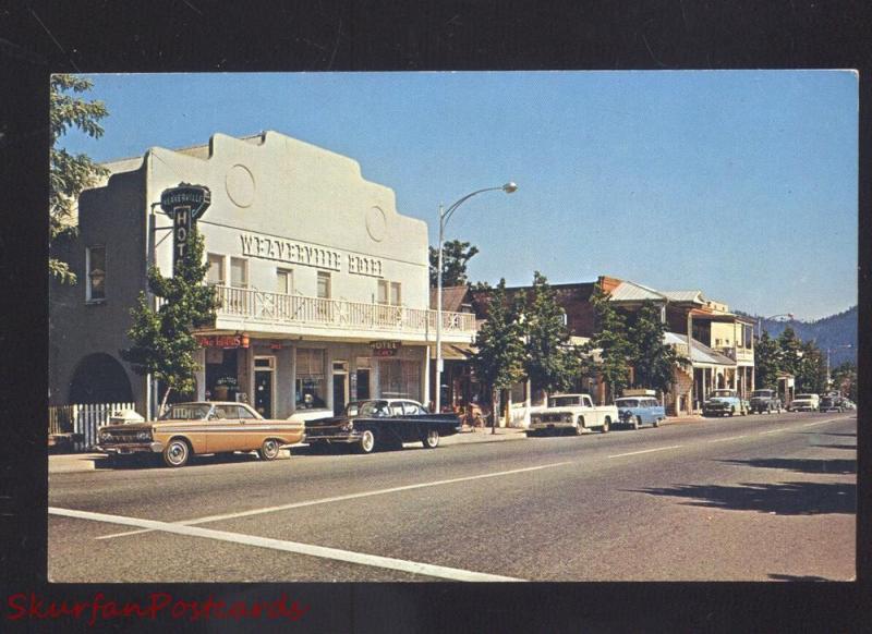 WEAVERVILLE CALIFORNIA DOWNTOWN STREET SCENE VINTAGE 