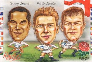 Jeremy Guscott Phil De Glanville Will Greenwood England 1999 Rugby Postcard