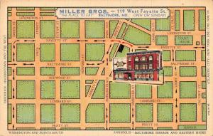 Baltimore Maryland Miller Bros Restaurant Antique Postcard J45579