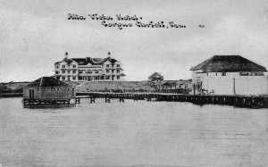 Corpus Christi Texas birds eye view Alta Vista Hotel antique pc ZD686066