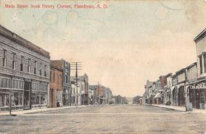 Flandreau South Dakota Main Street Scene Historic Bldgs Antique Postcard K21620