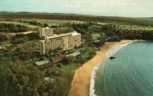 Vintage Postcard Kauai Surf Kalapaki Beach Golf Course Garden Island Hawaii HI