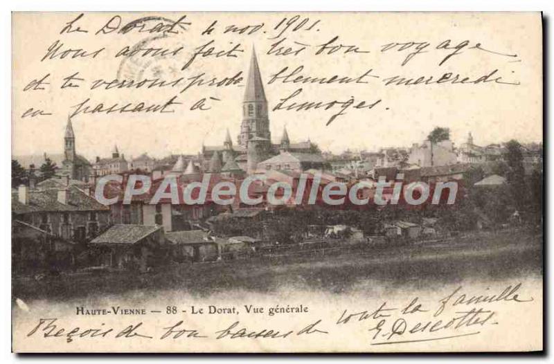 Old Postcard Haute Vienne Le Dorat General view