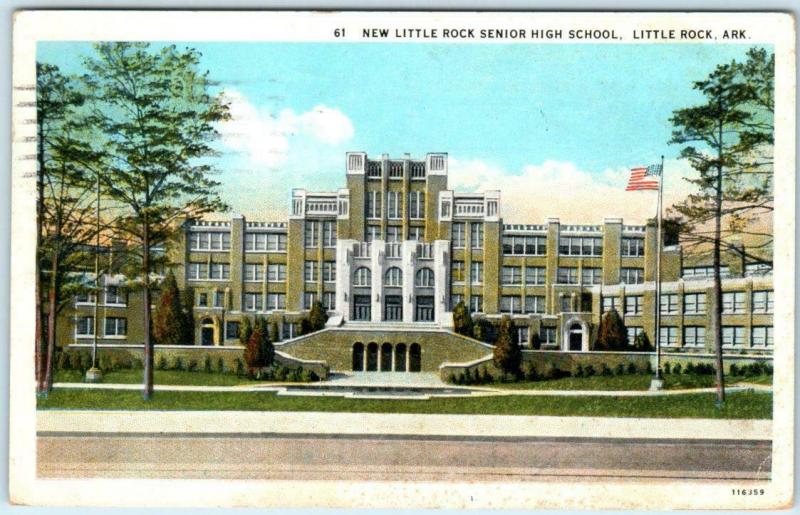 LITTLE ROCK, Arkansas  AR   New LITTLE ROCK SENIOR HIGH SCHOOL 1933  Postcard 