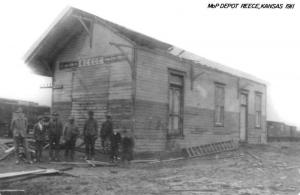 Reece Kansas Railroad Depot 1911 Real Photo Antique Postcard K95611