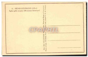 Neris les Bains - gallo Roman Church - Old Postcard