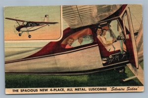 DALLAS TX LUSCOMBE AIRPLANE CORPORATION ADVERTISING VINTAGE POSTCARD