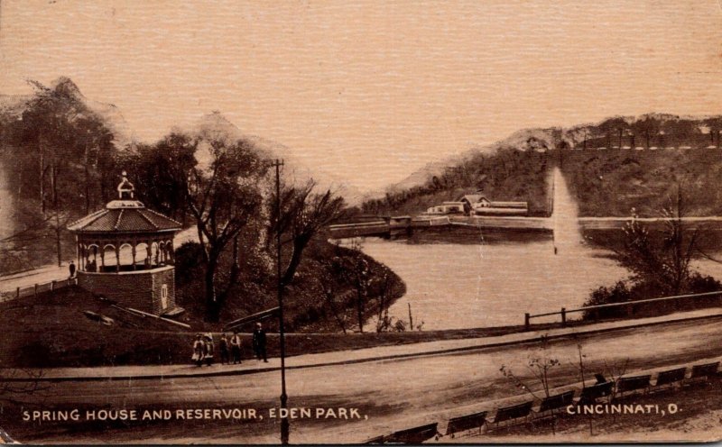 Ohio Cincinnati Eden Park Spring House and Reservoir 1909