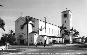 St Anthony's Catholic Church Fort Lauderdale Florida Real Photo RPPC postcard