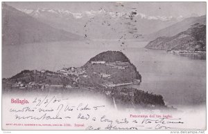 BELLAGIO, Lombardia, Italy, PU-1905; Panorama Dei Tre Laghi