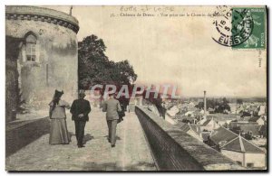 Old Postcard Chateau de Dreux View taken on the walkway