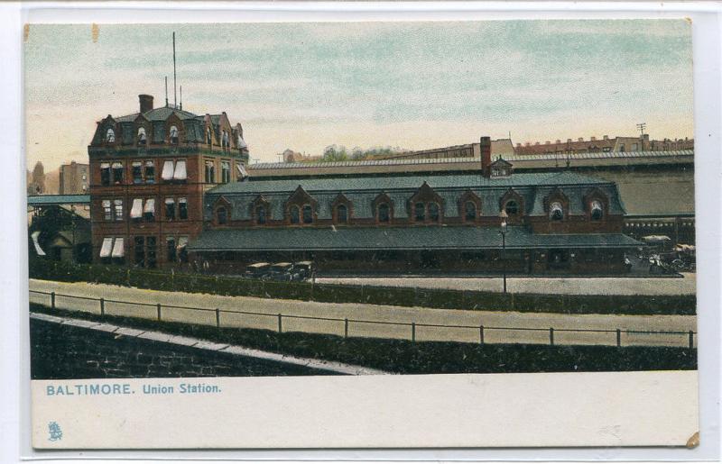 Union Station Railroad Depot Baltimore Maryland 1910s postcard