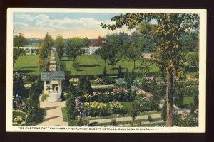 Saratoga Springs, New York/NY Postcard, Gardens Of Inniscarra, Olcott Cottage