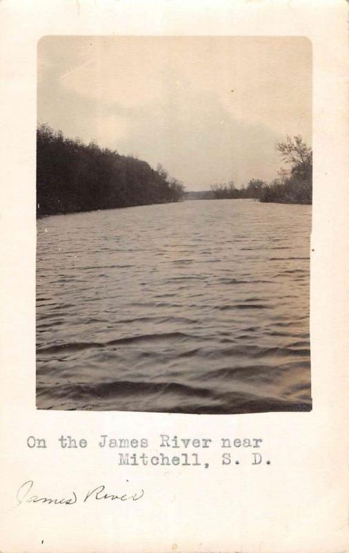 Mitchell South Dakota James River Waterfront Real Photo Antique Postcard K100634