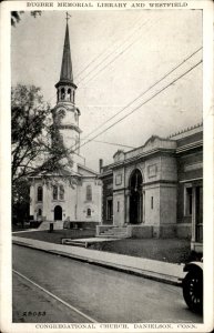 Danielson Connecticut Congregational Church Library c1900-20s Vintage Postcard