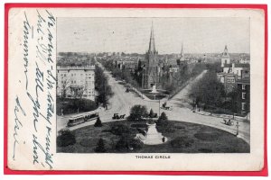 12850 Trolley Car and Horse Carts at Thomas Circle, Washington, DC 1937