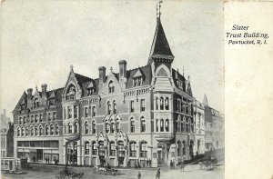 c1907 Postcard; Pawtucket RI Slater Trust Building, Unposted