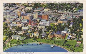 Airplane View Of Business section Orlando Florida 1948 Curteich