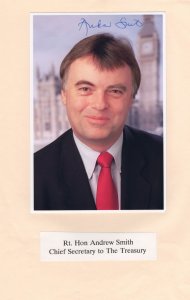 Andrew Smith Labour MP Treasury Secretary Large Hand Signed Photo