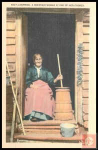 Churning, A Mountain Woman At One of Her Chores