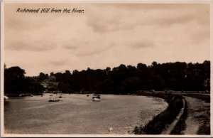 UK Richmond Hill From The River Vintage RPPC C015