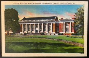 Vintage Postcard 1937 Alderman Memorial Library, University of Virginia (VA)