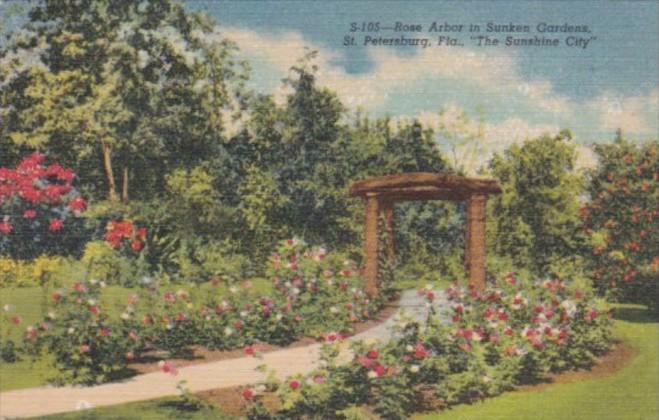 Florida St Petersburg Rose Arbor In Sunken Gardens Curteich