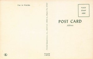 FLORIDA ALLIGATORS RATHER BITE THAN SWITCH~BIKINI BATHING BEAUTY POSTCARD