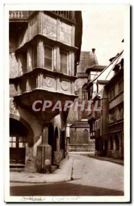 Old Postcard Old Colmar Pfister house to the street Merciere