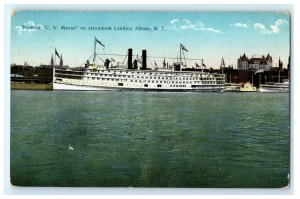 CW Morse Steamer Steamboat Ship at Landing Albany NY New York Postcard (BE19)