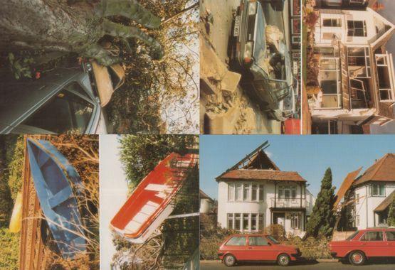 Southend on Sea 1987 Hurricane Essex Disaster Car Accident Crash 4x Postcard