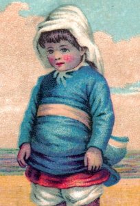 1870s-80s Loo Choo Mixed Tea Children Beach Scenes Toy Sailboat Lot OF 2 F114