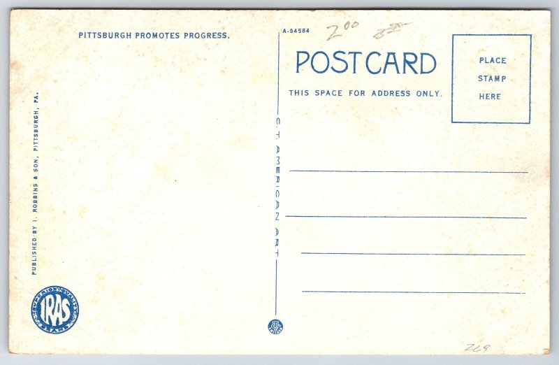 Pittsburgh Pennsylvania~Masonic Temple Bldg~US Flag~Greek Revival~c1910 Postcard