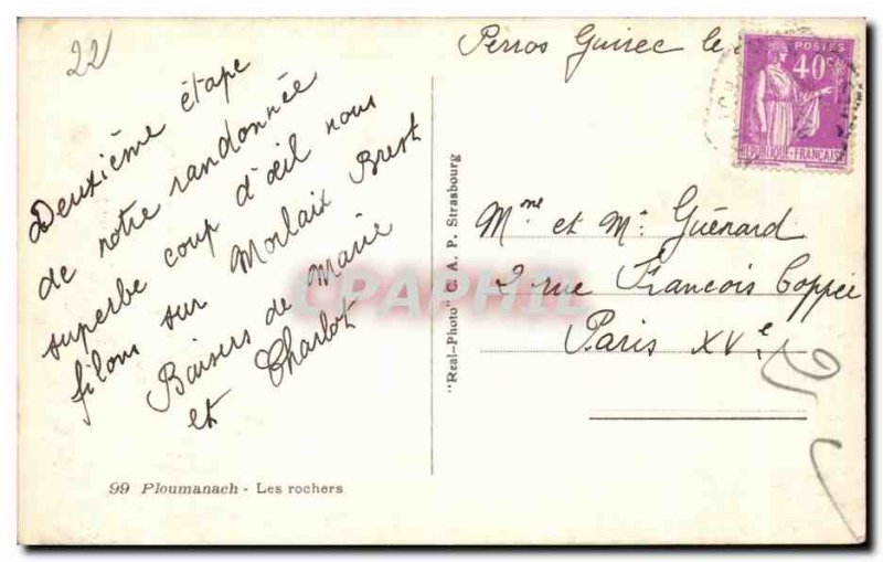 Old Postcard Ploumanach The Rocks