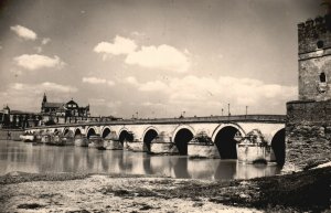 Vintage Postcard 1910's Roman Arch Bridge Historic Center Cordoba Puenta Romano