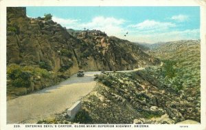 Arizona Devil's Canyon Globe Superior Highway Herz Teich Postcard 21-4431