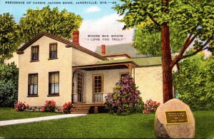 Wisconsin Janesville Residence Of Carrie Jacobs Bond