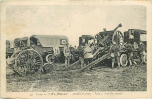 Camp de COETQUIDAN artillery cannons 1936 military France
