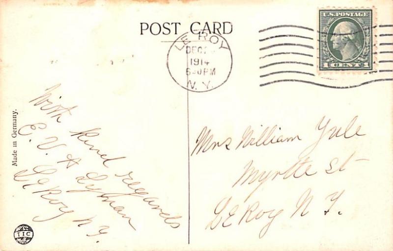 Christmas  light postal marking on front