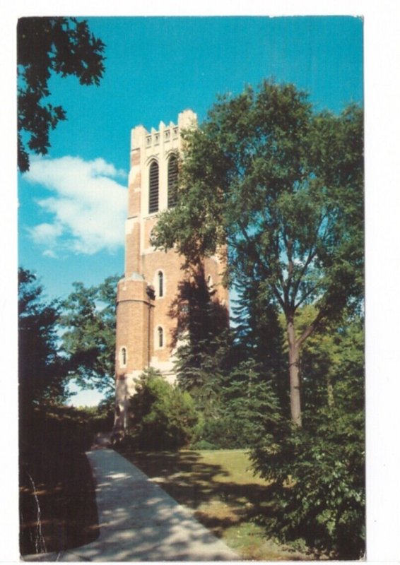 Beaumont Tower Michigan State University MSU East Lansing Vintage 1957 Postcard