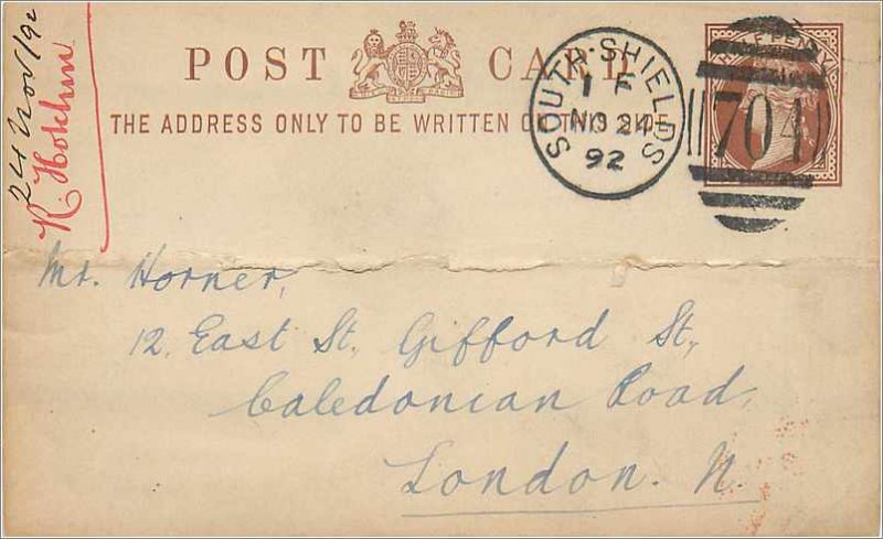 Entier Postal Stationery Postal Great Britain Great Britain 1892 South Shields