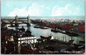 1908 The Pool And Tower Bridge From The Monument London England Posted Postcard