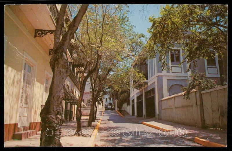 Quaint and Narrow Street in old San Juan