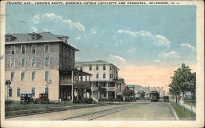 Wildwood New Jersey NJ Atlantic Ave Trolley Streetcar Vintage Postcard