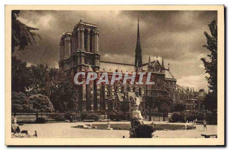 Postcard Old Paris while strolling Notre Dame for the Square Ren?-Viviani
