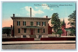Montgomery Alabama Postcard First White House Confederacy Jefferson Home c1910's