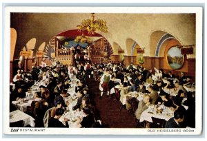 c1920 Interior Eitel Restaurant Old Heidelberg Room Chicago Illinois IL Postcard