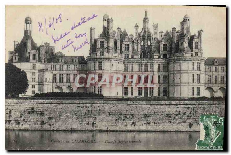 Old Postcard Chateau de Chambord Facade North